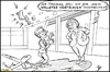 Cartoon: Wenn im Kanzleramt gedroht wird (small) by KritzelJo tagged merkel,maiziere,eurohawk,vertrauen,bundeskanzleramt,bundeskanzlerin,verteidigungsminister