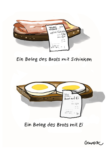 Cartoon: Ein Beleg des Brots mit Schinken (medium) by GYMMICK tagged bong,belegtes,brot,schinken,ei,tote,hosen,bongpflicht
