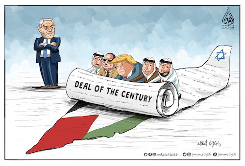 Cartoon: Deal of the century (medium) by Mikail Ciftci tagged trump,palestine,cartoon,mikail,alquds