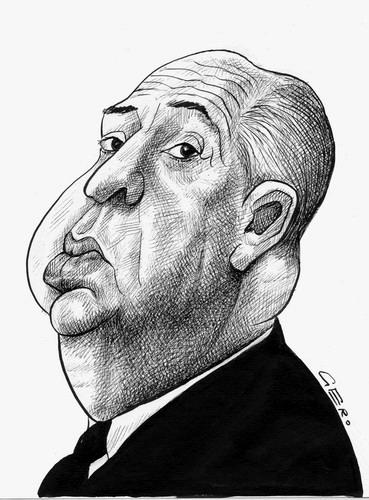 Cartoon: Alfred Hitschcock (medium) by Gero tagged caricature