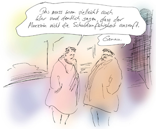 Cartoon: Klarstellung (medium) by Bernd Zeller tagged vorurteil