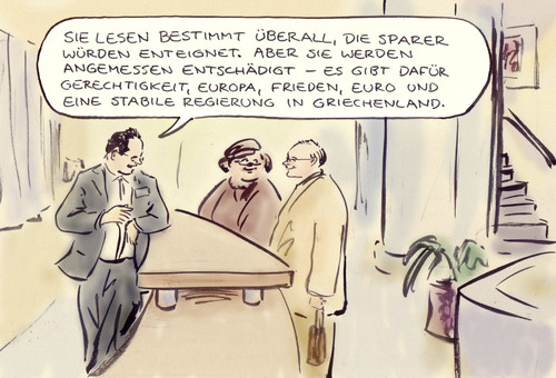 Cartoon: Sparer (medium) by Bernd Zeller tagged griechenland,euro,krise