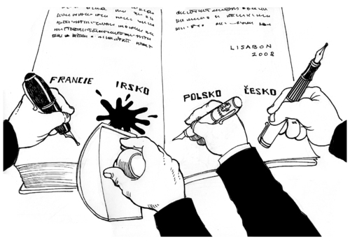 Cartoon: Problems with czechs (medium) by Nenad Vitas tagged lisabon,agreement
