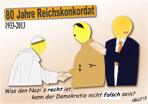 Cartoon: Reichskonkordat (medium) by hello10 tagged reichkonkordat,kirche,deutschland