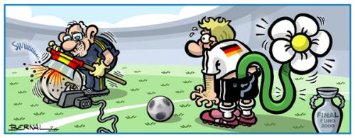 Cartoon: Eurocup 2008 (medium) by Bernal tagged aragones,football,eurocup,germany,humor,humour,sports