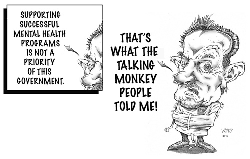Cartoon: Mental Government (medium) by wyattsworld tagged canada,yukon,mental,health