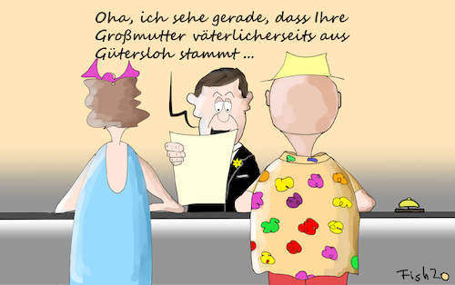 Cartoon: Beherbergungsverbot (medium) by Fish tagged hotel,urlaub,gütersloh,tönnies,berherbergungsverbot,ferien,corona,covid,19,pandemie,fish,selbstauskunft,daten,lockerung,laschet,warendorf