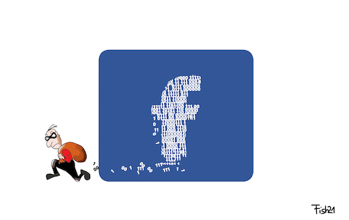 Cartoon: Datenleck bei Facebook (medium) by Fish tagged facebook,socialmedia,twitter,instagram,daten,leck,hacker,internet,dieb,maske,datenschutz,cybersicherheit,viren,diebstahl,user