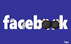Cartoon: facebook unter Beobachtung (small) by Fish tagged faccebook,eu,untersuchung,verstöße,wettbewerb,kleinanzeigendienst,marketplace,ebay,kleinanzeiegn