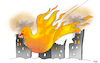 Cartoon: Nahost in Flammen (small) by Fish tagged israel,gaza,frieden,kried,hamas,raketen,tunnel,netanjahu,nahost,palästinenser,palästina,taube,ruinen,friedenstaube,flammen,flamme