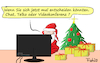 Cartoon: Weihnachten light (small) by Fish tagged weihnachten,feiern,familie,corona,beschränkungen,lockdown,light,heiligabend,familienfest,telko,chat,videokonferenz,internet,wlan