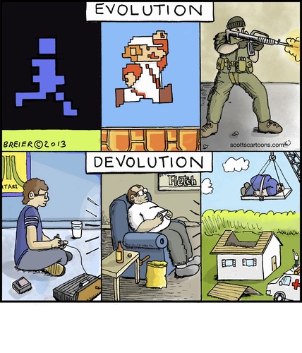 Cartoon: Devolution (medium) by noodles tagged video,games,evolution,devolution
