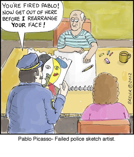 Cartoon: Pablo (medium) by noodles tagged pablo,picasso,police,artist,noodles,fired