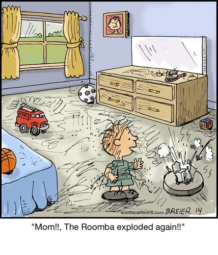 Cartoon: Pig-Pen (medium) by noodles tagged pigpen,dirty,roomba,explode,noodles