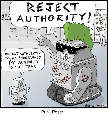 Cartoon: Punk Poser (medium) by noodles tagged punk,robot,poser,programming