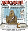 Cartoon: Chewie (small) by noodles tagged star,wars,bathroom,shower,gargling,hans,solo,mouth,wash