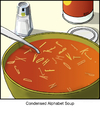 Cartoon: Condensed (small) by noodles tagged soup,condensed,type,typography,font,design,graphic,meal