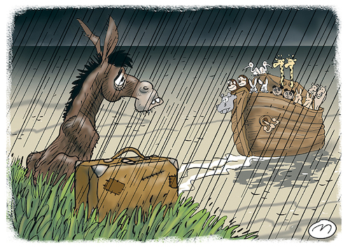 Cartoon: noahs ark (medium) by zule tagged noahs,ark,donkey,animals