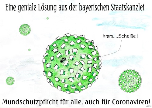 Cartoon: Coronavirus Mundschutz (medium) by Stefan von Emmerich tagged corona,mundschutz,virus,schutz