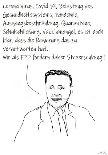 Cartoon: Die FPD und das Corona (medium) by Stefan von Emmerich tagged corona,pandemie,impfung,fdp,lindner