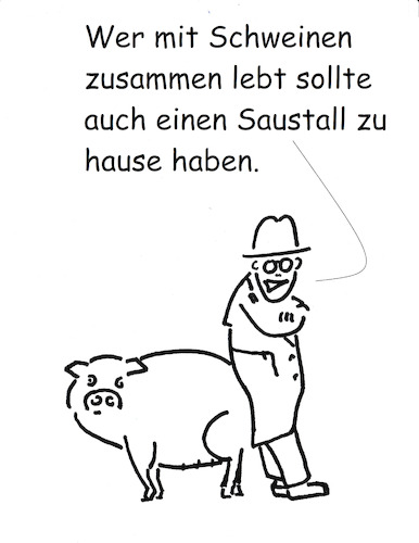 Cartoon: Schweine zu hause (medium) by Stefan von Emmerich tagged schweine,saustall