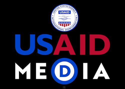 Cartoon: USAID Media (medium) by NEM0 tagged us,washington,congress,democrat,party,uniparty,mic,military,industrial,complex,usaid,secret,slush,funds,spy,cia,conduit,color,revolutions,propaganda,disinformation,misinformation,brainwash,influence,meddling,prop,regime,change,big,government,tax,taxpayer,waste,maga,mandate,trump,elon,musk,doge,efficiency,transparency,cut,slash,probe,investigate,accountability,corruption,nemo