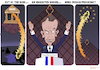 Cartoon: A Rookie Wins French Presidency (small) by NEM0 tagged emmanuel,macron,france,president,french,elections,paris,pyramid,louvre,banker,rothchild,bank,eu,europe,nemo,nem0