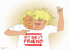 Cartoon: Best Friends Trump and Boris (small) by NEM0 tagged europe,england,eu,gb,great,britain,uk,brexit,boris,johnson,pm,potus,donald,trump,best,friends,tshirt,remain,leave,populism,nemo,nem0
