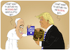 Cartoon: Trump Trumps the Pope (small) by NEM0 tagged donald,trump,pope,francis,beroglio,mlk,civil,rights,movementclimate,change,martin,luther,king,religion,science,catholic,christian,protestant,lutherian,reform,reformist,baptist,vatican,italy,rome,book,gift