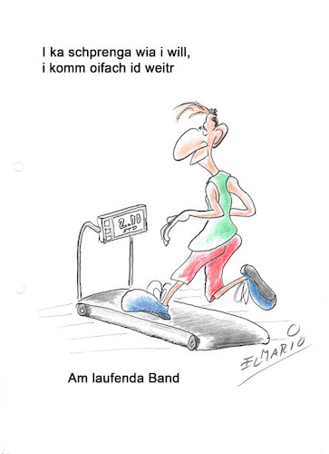 Cartoon: Auf m Laufband (medium) by elmario55 tagged schwoba,alldag,illertal,schwaben