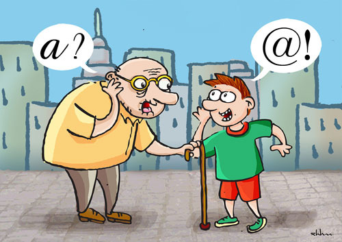 Cartoon: internet (medium) by elihu tagged internet,web,computer,comunication,oldxnew