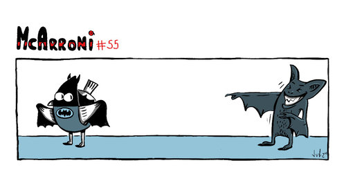 Cartoon: McArroni nr. 55 (medium) by julianloa tagged mcarroni,bat,batman,mocking