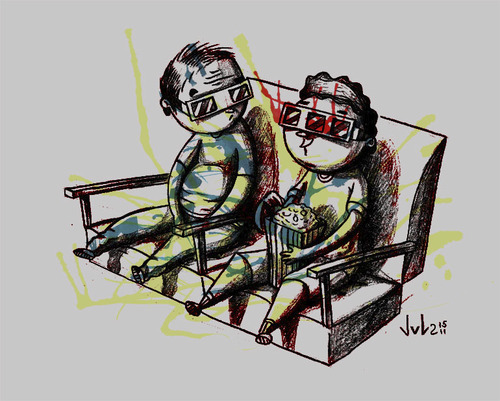 Cartoon: Real 3D (medium) by julianloa tagged technology,movie,film,kids,cinema,3d
