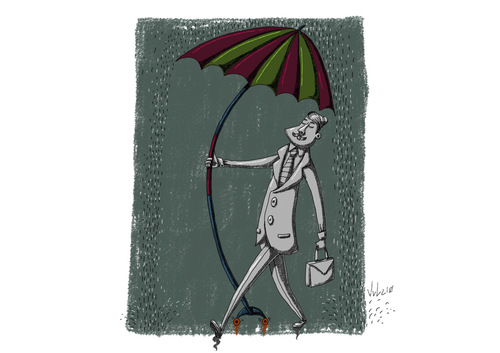 Cartoon: the umbrella (medium) by julianloa tagged umbrella,rain,comfort,dry,executive