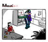 Cartoon: McArroni nro. 25 (small) by julianloa tagged mcarroni,bird,food,breakfast,kitchen,robot,fridge
