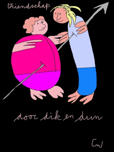 Cartoon: Door dik en dun (medium) by ceesdevrieze tagged friendship