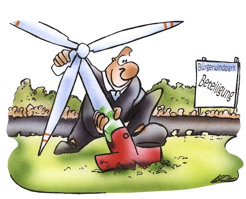 Cartoon: Bürgerwindpark (medium) by HSB-Cartoon tagged bürgerwindpark,windrad,windräder,windpark,windenergie,bürgerwindenergieanlage,windkraftprojekt,bürgerbeteiligung,windenergieinvestition,windradpacht,erneuerbare,energie,windstrom,ökologisch,windvorrangzone,stromerzeugung,cartoon,kaerrikatur,bürgerwindpark,windrad,windräder,windpark,windenergie,bürgerwindenergieanlage,windkraftprojekt,bürgerbeteiligung,windenergieinvestition,windradpacht,erneuerbare,energie,windstrom,ökologisch,windvorrangzone,stromerzeugung,cartoon,kaerrikatur