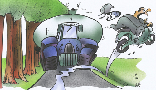 Cartoon: country lane (medium) by HSB-Cartoon tagged strasse,trecker,traktor,mofa,roller,weg,landwirtschaft,gülle,agrar,cartoon,caricature,karikatur,airbrush,strasse,trecker,traktor,mofa,roller,landwirtschaft,agrar