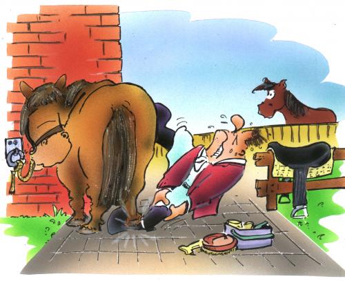 Cartoon: Dein Freund- das Pferd (medium) by HSB-Cartoon tagged reiten,pferde,animals,unfall,bauernhof,,reiten,pferd,tier,huf,jockey,reiter,reiterhof,bauernhof,sattel,pflege