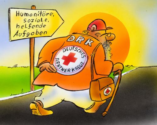 Cartoon: DRK (medium) by HSB-Cartoon tagged drk,sanitäter,rentner,drk,sanitäter,rentner,rotes kreuz,hilfe,nachwuchssorge,blutspende,humanitär,sozial,arbeitnehmermangel,deutschland,gesundheit,krankheit,medizin