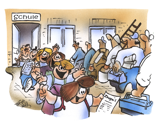 Cartoon: Ferienstart (medium) by HSB-Cartoon tagged schule,schulferien,ferienbeginn,schulsanierung,grundschule,bildungseinrichtung,ferienstart,schüler,schulzeit,handwerker,sanierung,modernisierung,ferienzeit,gymnasium,schulklasse,schule,schulferien,ferienbeginn,schulsanierung,grundschule,bildungseinrichtung,ferienstart,schüler,schulzeit,handwerker,sanierung,modernisierung,ferienzeit,gymnasium,schulklasse