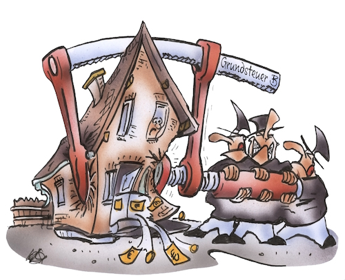 Cartoon: Grundsteuer B (medium) by HSB-Cartoon tagged steuern,abgabe,steuerschraube,grundsteuer,grundsteuerb,kommunalpolitik,steuererhöhung,hausbesitzer,hauseigentümer,mieter,wohnung,besteuerung,finanzen,kämmerei,gemeindegebühr,verwaltung,schraubzwinge,haushaltslage,steuerbescheid,steuern,abgabe,steuerschraube,grundsteuer,grundsteuerb,kommunalpolitik,steuererhöhung,hausbesitzer,hauseigentümer,mieter,wohnung,besteuerung,finanzen,kämmerei,gemeindegebühr,verwaltung,schraubzwinge,haushaltslage,steuerbescheid