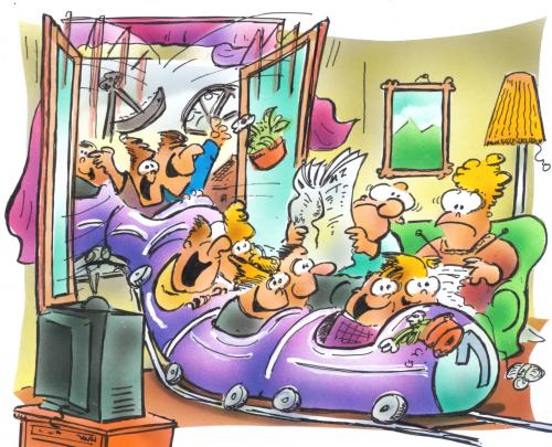 Cartoon: Jahrmarkt (medium) by HSB-Cartoon tagged jahrmarkt,kirmes,karusell,achterbahn,jahrmarkt,kirmes,karusell,achterbahn,rummel,kinder,jugendliche,erziehung,familie,lärm,krach,eltern,chaos