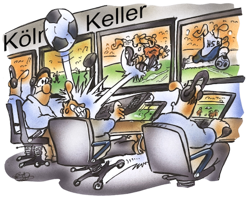 Cartoon: Kölner Keller (medium) by HSB-Cartoon tagged kölnerkeller,kölner,keller,fussball,fußball,schiedsrichter,schiedsrichterentscheidung,überprüfung,videobeweis,videokontrolle,fußballspiel,bundesliga,dfb,vierter,offizieller,schiri,elfmeterüberprüfung,fußballstadion,liveübertragung,bundesligaspiel,entscheidung,sport,fußballspieler,kölnerkeller,kölner,keller,fussball,fußball,schiedsrichter,schiedsrichterentscheidung,überprüfung,videobeweis,videokontrolle,fußballspiel,bundesliga,dfb,vierter,offizieller,schiri,elfmeterüberprüfung,fußballstadion,liveübertragung,bundesligaspiel,entscheidung,sport,fußballspieler