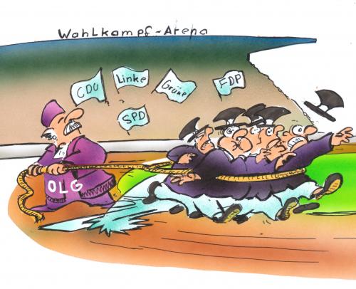 Cartoon: Kommunalwahl NRW (medium) by HSB-Cartoon tagged wahlen,kommunalwahl,politik,nrw,cdu,spd,fdp,grüne,linke