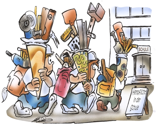 Cartoon: Marode Schulen (medium) by HSB-Cartoon tagged marode,schule,schulstart,schulbeginn,schuljahr,erstklässler,schultüte,cartoon,schüler,sanierung,modernisierung,sanierungsbedürftig,werkzeug,handwerk,grundschule,karikatur,ferienende,schulpolitik,schulstandort,schulwahl,marode,schule,schulstart,schulbeginn,schuljahr,erstklässler,schultüte,cartoon,schüler,sanierung,modernisierung,sanierungsbedürftig,werkzeug,handwerk,grundschule,karikatur,ferienende,schulpolitik,schulstandort,schulwahl