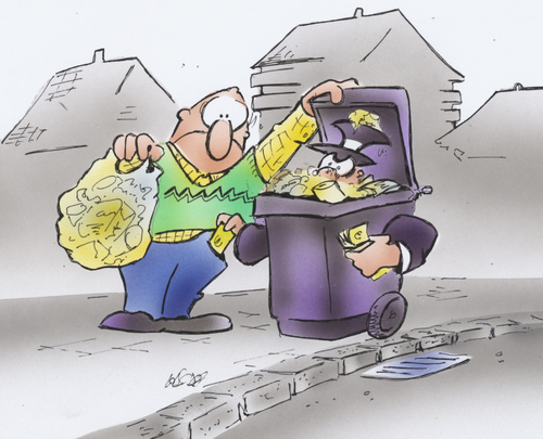 Cartoon: Müllgebühr (medium) by HSB-Cartoon tagged politik,müll,müllgebühr,mülltonne,bürger