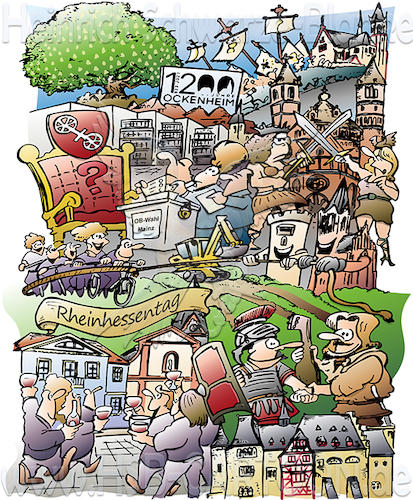 Cartoon: Rheinhessen (medium) by HSB-Cartoon tagged rheinhessen,wimmelbild,illustration,grafik,graphic,worms,bingen,wiesbaden,mainz,collage,cartoon,hsb,rheinland,pfalz
