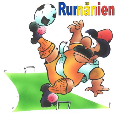 Cartoon: Romania (medium) by HSB-Cartoon tagged sport,em2008,football,sport,em,2008,fussball,land,schweiz,österreich,rumänien,gruppe c