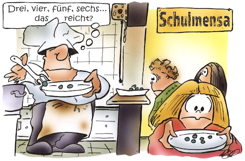 Cartoon: Schulmensa (medium) by HSB-Cartoon tagged mensa,schule,schulküche,schüler,kinder,essen,nahrung,schulpolitik,schulkosten,koch,kücke,karikatur,erbsen,diäät,gesundes,mahlzeit,vegan,vegetarisch,essensausgabe,mensa,schule,schulküche,schüler,kinder,essen,nahrung,schulpolitik,schulkosten,koch,kücke,karikatur,erbsen,diäät,gesundes,mahlzeit,vegan,vegetarisch,essensausgabe